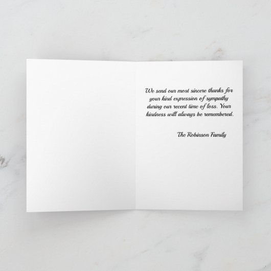 In Memorial Dank u kaart (Binnen)