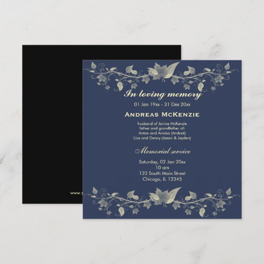 In Memoriam Aankondiging (Voorkant / Achterkant)