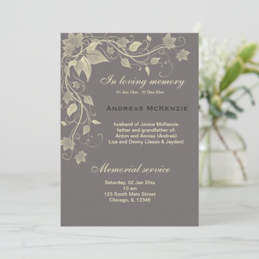 In Memoriam Aankondiging (Staand voorkant)