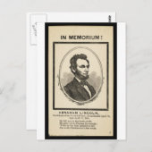 In Memoriam. Abraham Lincoln, President van de Uni Briefkaart (Voorkant / Achterkant)
