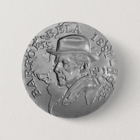 IN MEMORIAM BARTÓK BÉLA RONDE BUTTON 5,7 CM (Voorkant)