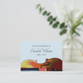 In Memoriam begrafenismusical Viool Blauw Informatiekaartje (Staand voorkant)