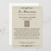 In Memoriam Death Announance with Obituary Aankondiging (Voorkant / Achterkant)