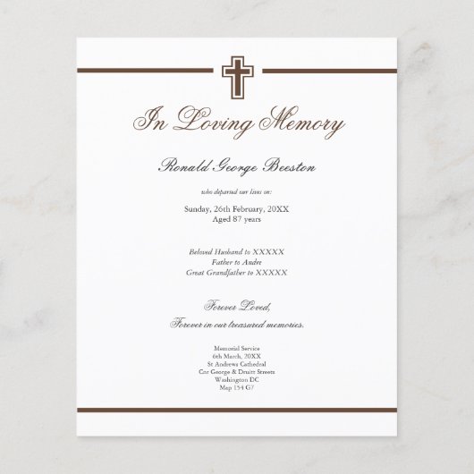 In Memoriam Herdenking Death Notice Foto Flyer (Achterkant)