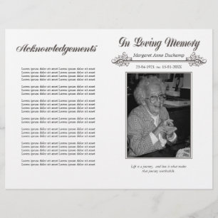 In Memoriam Loving Memory Funeral Booklet Sjabloon Flyer