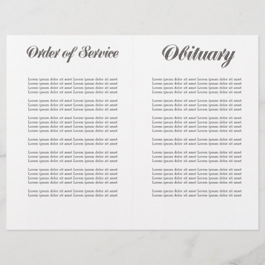 In Memoriam Loving Memory Funeral Booklet Sjabloon Flyer (Achterkant)