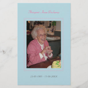In Memoriam Loving Memory Funeral Photo Hand Out Flyer