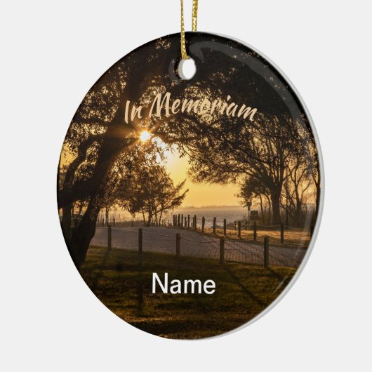 In Memoriam Sunset Keramisch Ornament (Links)