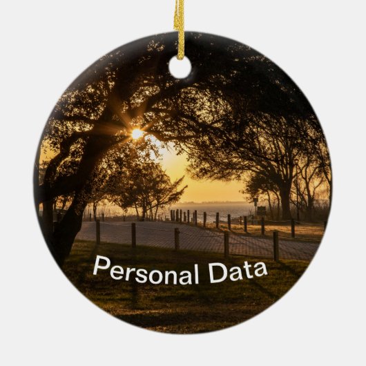 In Memoriam Sunset Keramisch Ornament (Achterkant)