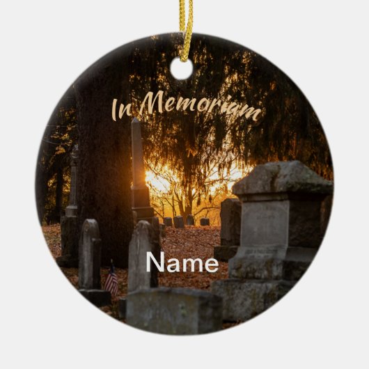 In Memoriam Sunset Keramisch Ornament (Voorkant)