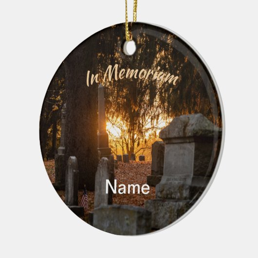 In Memoriam Sunset Keramisch Ornament (Links)