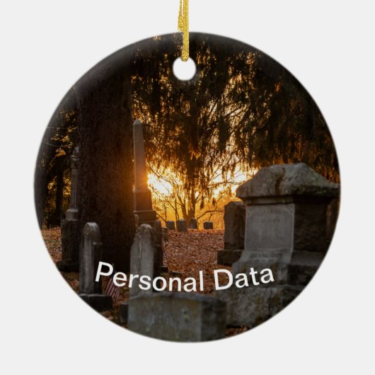 In Memoriam Sunset Keramisch Ornament (Achterkant)