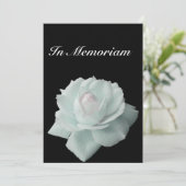 In Memoriam White Rose over zwarte uitnodiging (Staand voorkant)