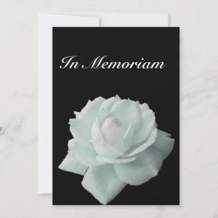 In Memoriam White Rose over zwarte uitnodiging