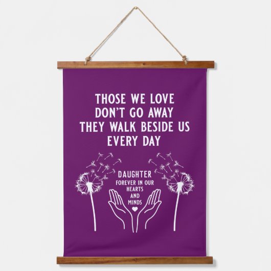 In Memory Begrafenisreceptie Hangend Wandkleed (Voorkant)