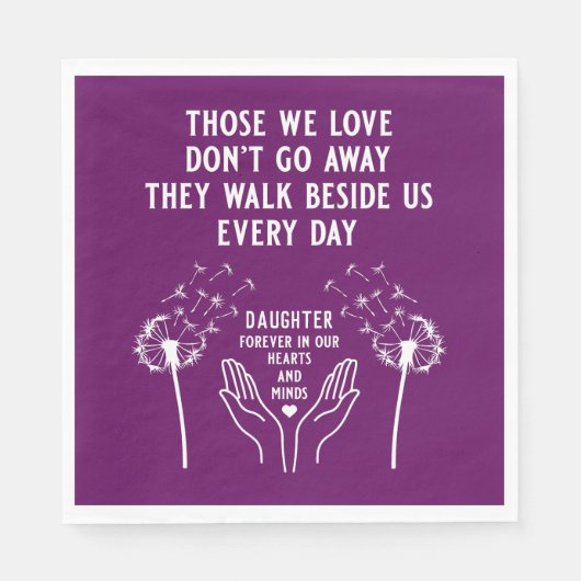 In Memory Begrafenisreceptie Servet (Voorkant)