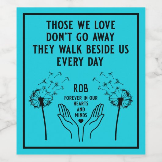 In Memory Begrafenisreceptie Wijn Etiket (Enkel label)