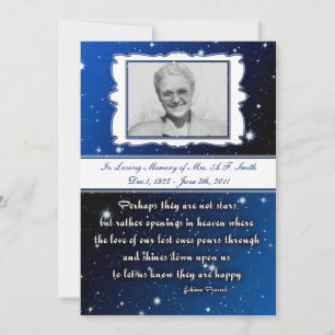 In Memory Bereavement card Eskimo Proverb sterren Aankondiging