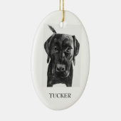 In Memory Black Lab Custom Ornament // Memorial (Rechts)