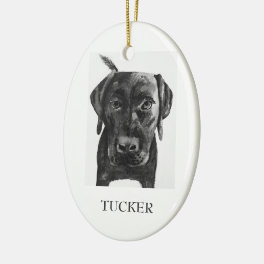 In Memory Black Lab Custom Ornament // Memorial (Links)