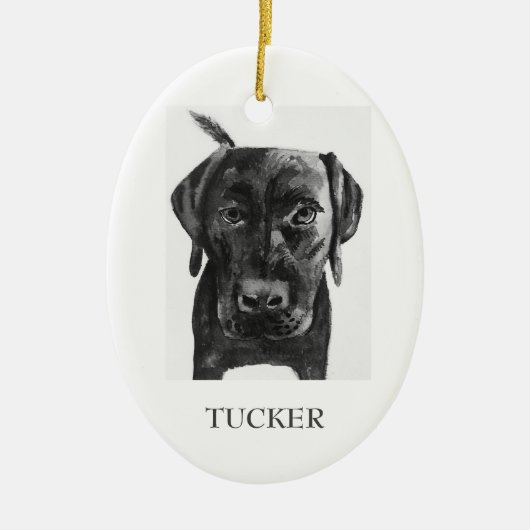 In Memory Black Lab Custom Ornament // Memorial (Voorkant)
