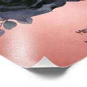 In Memory Blush Waterverf Zwart Roos Modern Gothic Foto Afdruk (Hoek)