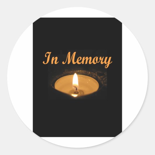 In Memory Candle Glow Ronde Sticker (Voorkant)