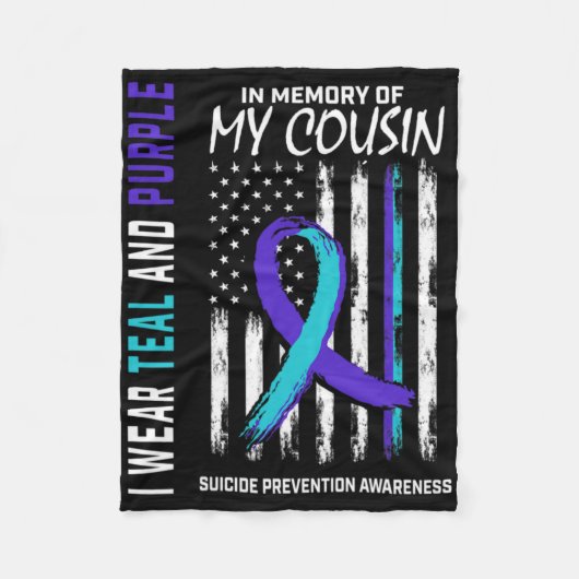 In Memory Cousin Suicide Awareness Prevention Amer Fleece Deken (Voorkant)