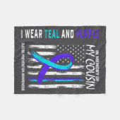 In Memory Cousin Suicide Awareness Prevention Amer Fleece Deken (Voorkant (Horizontaal))