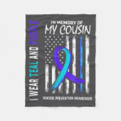 In Memory Cousin Suicide Awareness Prevention Amer Fleece Deken (Voorkant)