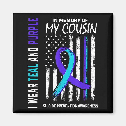 In Memory Cousin Suicide Awareness Prevention Amer Magneet (Voorkant)