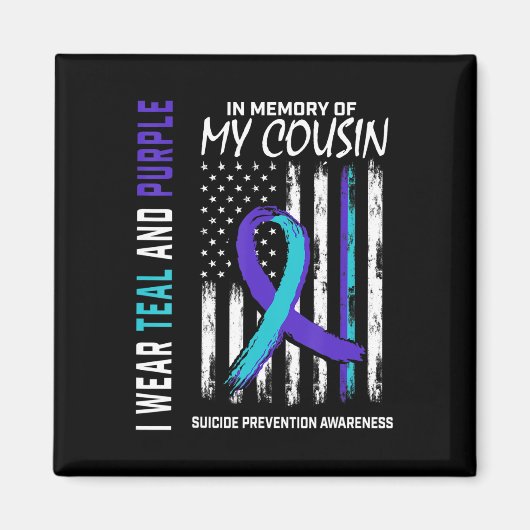 In Memory Cousin Suicide Awareness Prevention Amer Magneet (Voorkant)