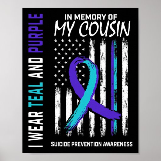 In Memory Cousin Suicide Awareness Prevention Amer Poster (Voorkant)