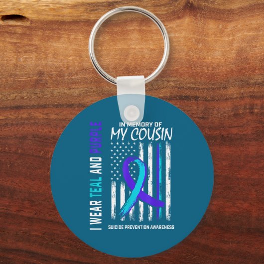 In Memory Cousin Suicide Awareness Prevention Amer Sleutelhanger (Voorkant)