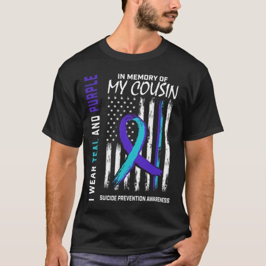 In Memory Cousin Suicide Awareness Prevention Amer T-shirt (Voorkant)
