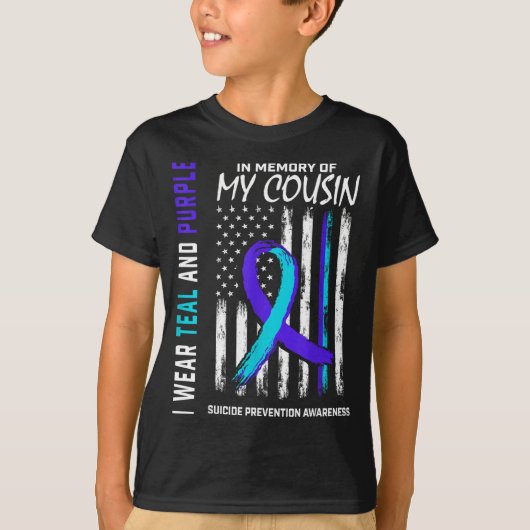 In Memory Cousin Suicide Awareness Prevention Amer T-shirt (Voorkant)