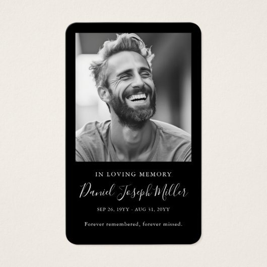 In Memory Foto Begrafenis Gebed Kaarten Visitekaartje (Voorkant)