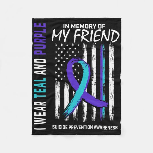 In Memory Friend Suicide Awareness Prevention Amer Fleece Deken (Voorkant)