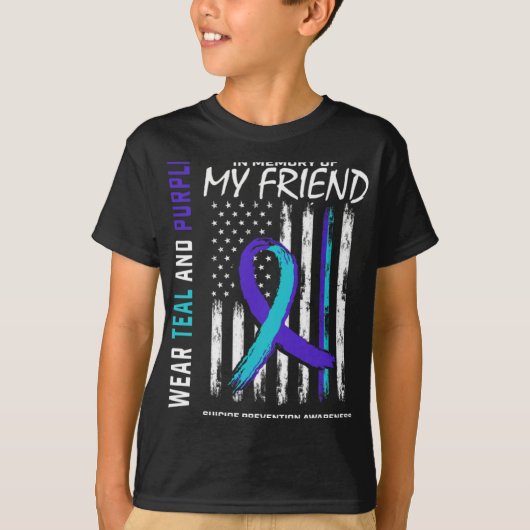 In Memory Friend Suicide Awareness Prevention Amer T-shirt (Voorkant)