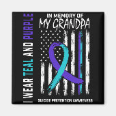 In Memory Grandpa Suicide Awareness Prevention Ame Magneet (Voorkant)