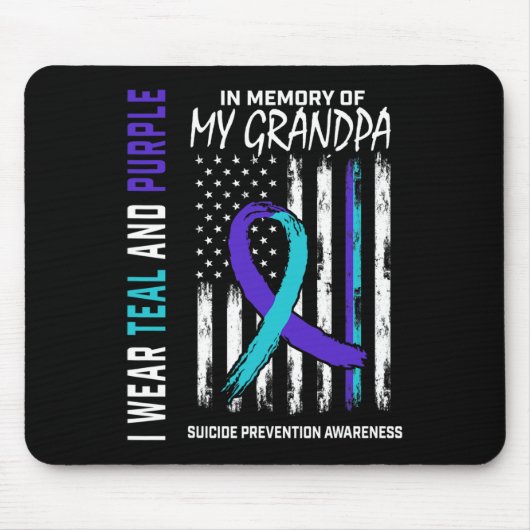 In Memory Grandpa Suicide Awareness Prevention AME Muismat (Voorkant)