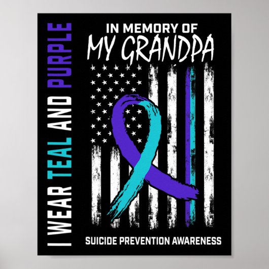 In Memory Grandpa Suicide Awareness Prevention AME Poster (Voorkant)