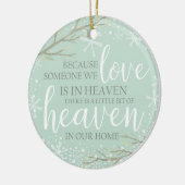 In Memory Love Heaven Blue Snow Winter Trees | Keramisch Ornament (Links)