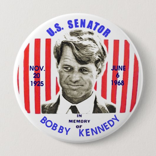 In Memory of Bobby Kennedy Ronde Button 4,0 Cm (Voorkant)