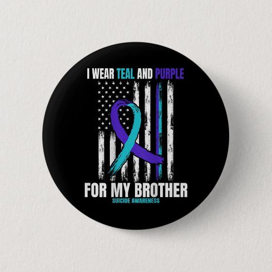 In Memory Of Brother Suicide Awareness Flag Graphi Ronde Button 5,7 Cm (Voorkant)