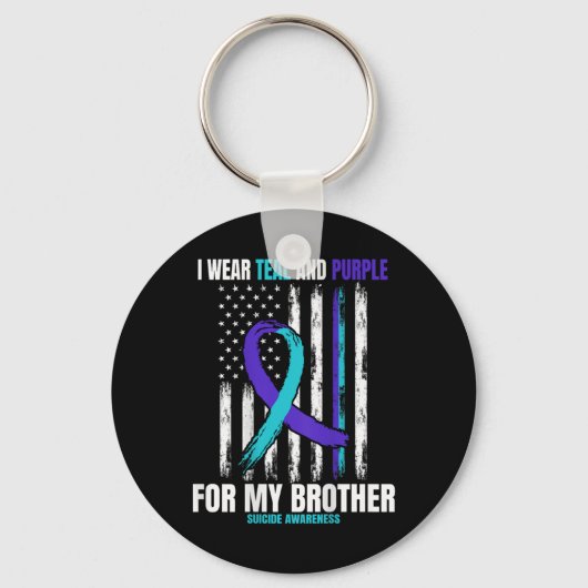 In Memory Of Brother Suicide Awareness Flag Graphi Sleutelhanger (Voorkant)