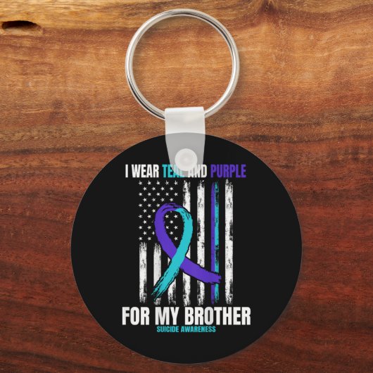 In Memory Of Brother Suicide Awareness Flag Graphi Sleutelhanger (Voorkant)