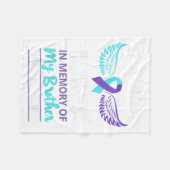 In Memory Of Brother Suicide Awareness Prevention  Fleece Deken (Voorkant (Horizontaal))