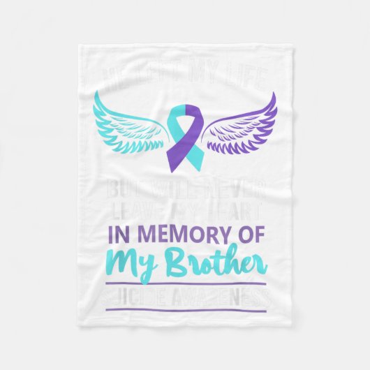 In Memory Of Brother Suicide Awareness Prevention  Fleece Deken (Voorkant)