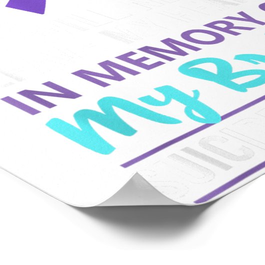 In Memory Of Brother Suicide Awareness Prevention  Poster (Hoek)